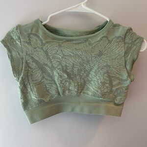 Urban Outfitters Out From Under M/L Sage Green Lace stretch crop
